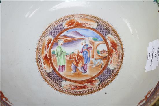 A Cantonese bowl 29cm diam